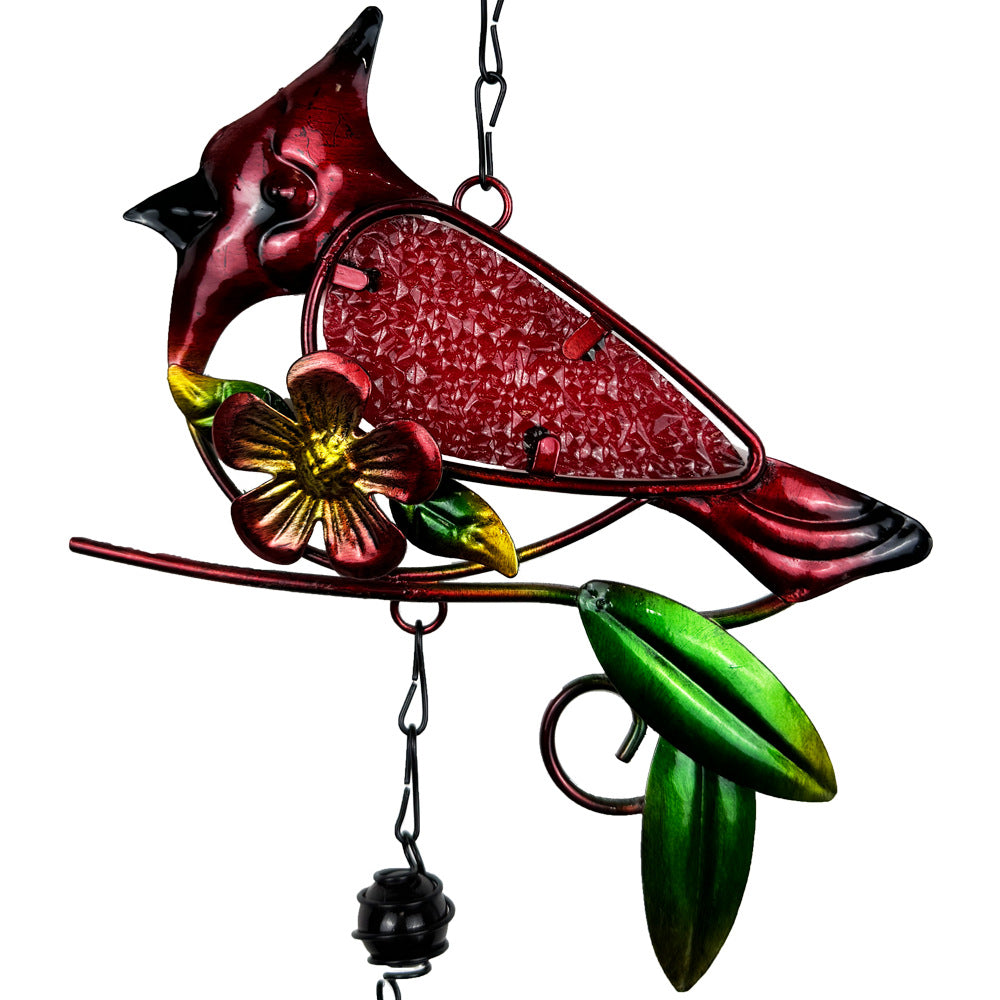 Wholesale Bird Metal Wind Chime Glass Painted Ornament
